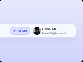 Points balance next to the passenger profile